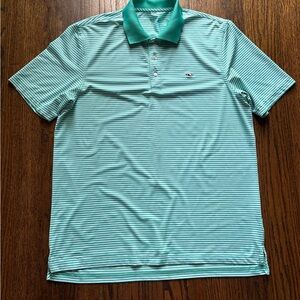 Vineyard Vines Performance Men's Polo in Aqua Stripes